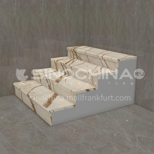 Natural beige European style marble staircase M-FA04G